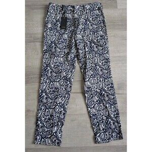 New PT Torino PT01 Woman Pants Midnight Blue Geometric Sz 40 NWT